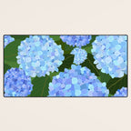 Light Blue Hydrangeas, Preppy Modern Flowers, Botanical, Floral Desk Mat Gallery Image 3