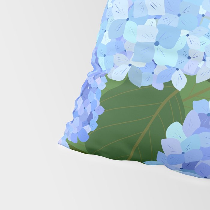 Light Blue Hydrangeas, Preppy Modern Flowers, Botanical, Floral Pillow Sham Gallery Image 4