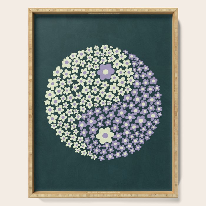 Floral yin-yang Serving Tray Gallery Image 1