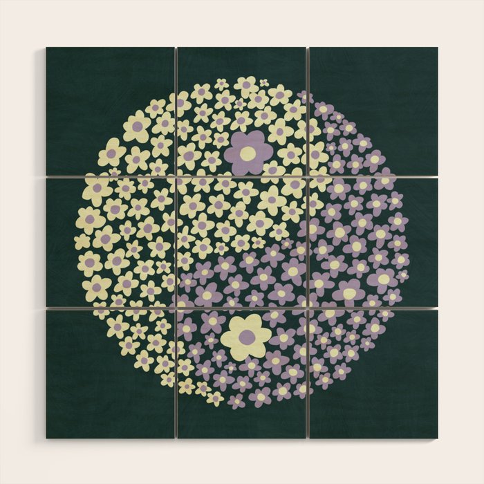 Floral yin-yang Wood Wall Art Gallery Image 1