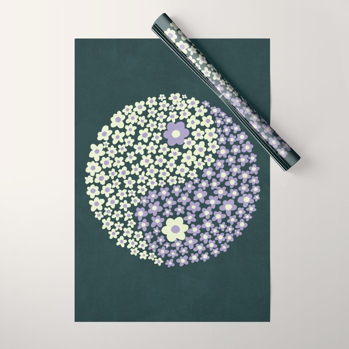 Floral yin-yang Wrapping Paper Gallery Image 1