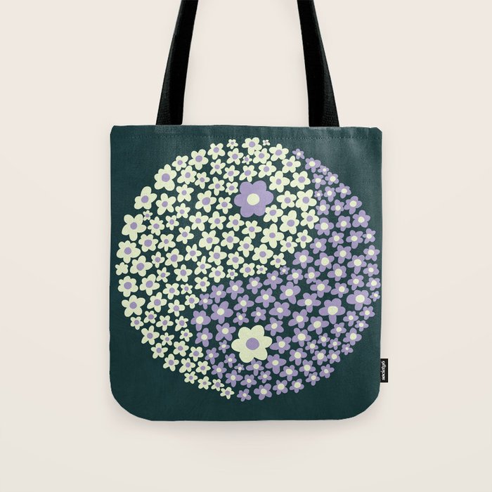 Floral yin-yang Tote Bag Gallery Image 1