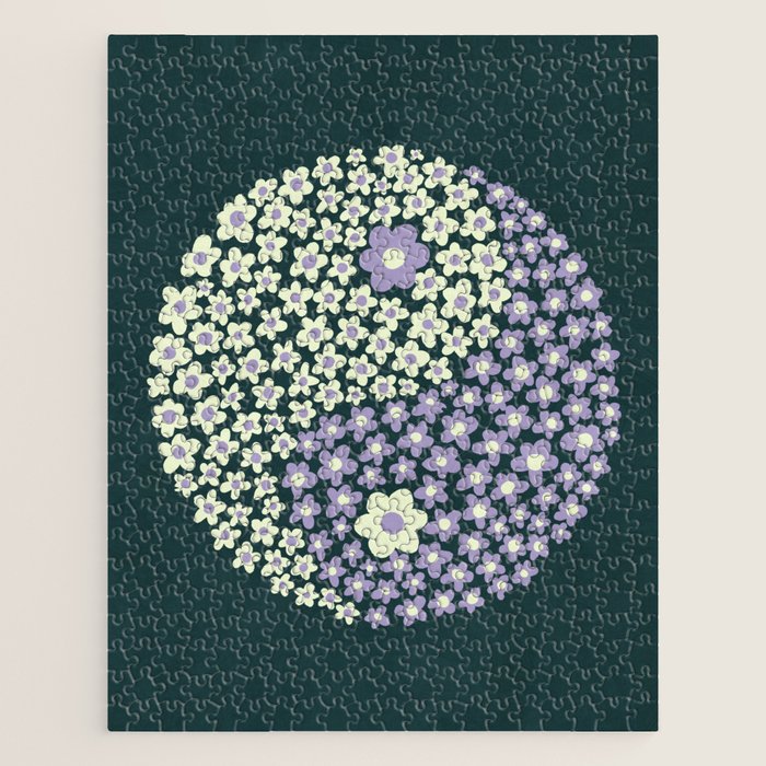 Floral yin-yang Jigsaw Puzzle Gallery Image 1