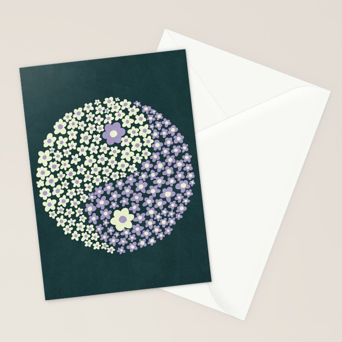 Floral yin-yang Stationery Card Gallery Image 2