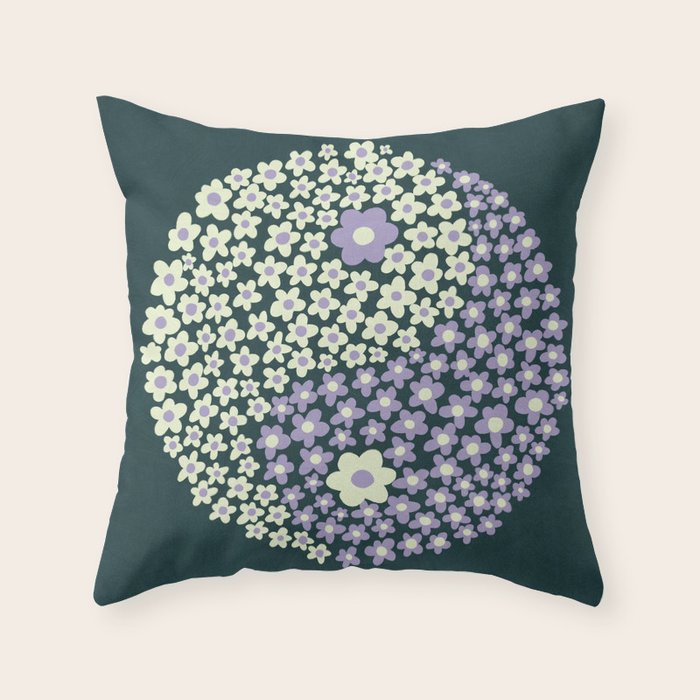 Floral yin-yang Throw Pillow Gallery Image 6