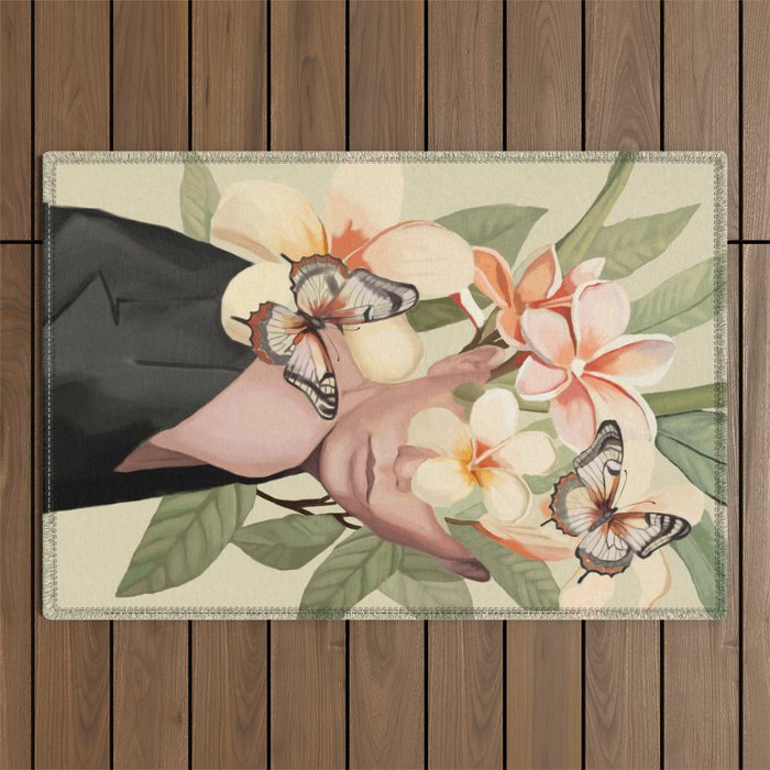Pink Bloom Outdoor Rug Gallery Image 1