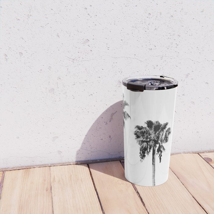 Black + White Palm Trees Travel Mug Gallery Image 4