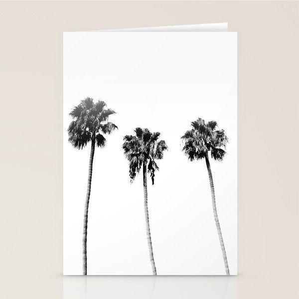 Black + White Palm Trees Stationery Card Gallery Image 2