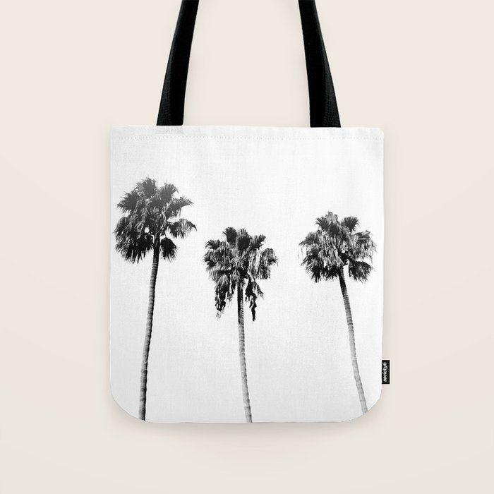 Black + White Palm Trees Tote Bag Gallery Image 1