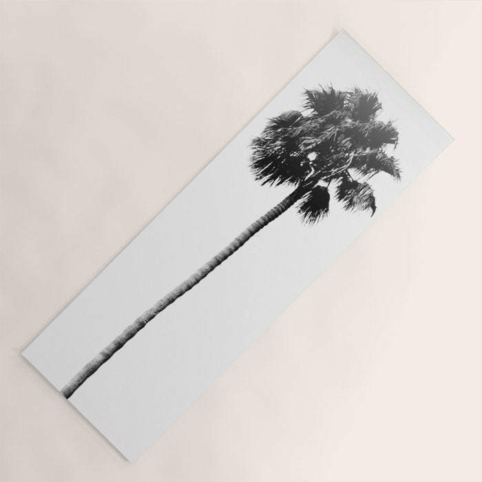 Black + White Palm Trees Yoga Mat Gallery Image 1