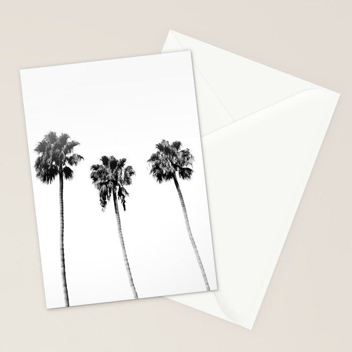 Black + White Palm Trees Stationery Card Gallery Image 2