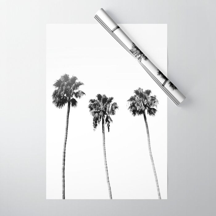 Black + White Palm Trees Wrapping Paper Gallery Image 1