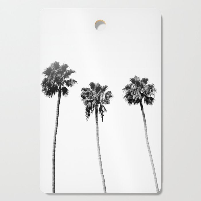 Black + White Palm Trees Cutting Board Gallery Image 1