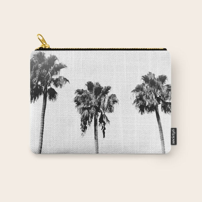 Black + White Palm Trees Carry All Pouch Gallery Image 1