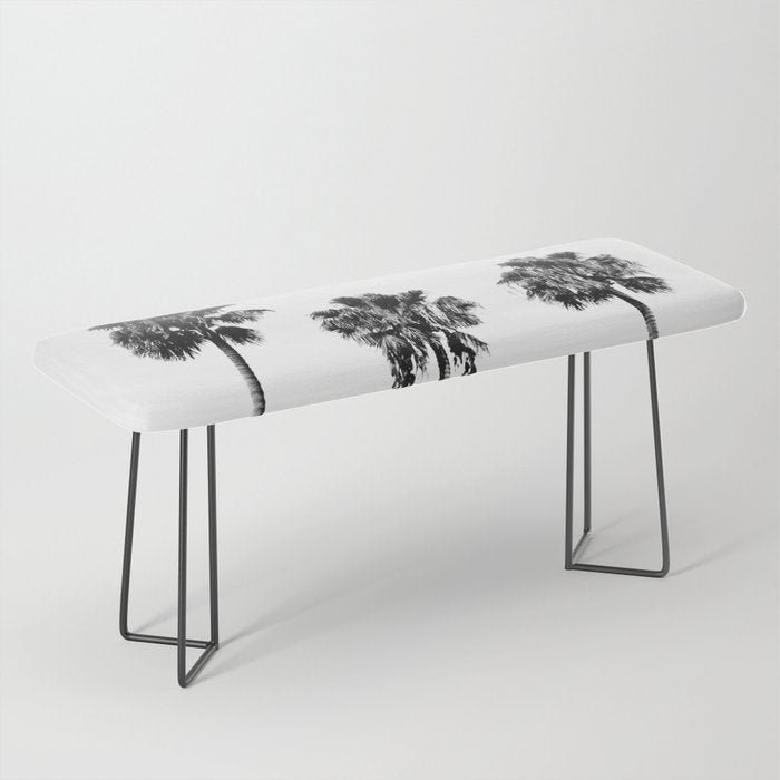 Black + White Palm Trees Bench Gallery Image 1