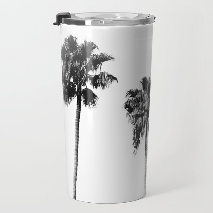 Black + White Palm Trees Travel Mug Gallery Image 3