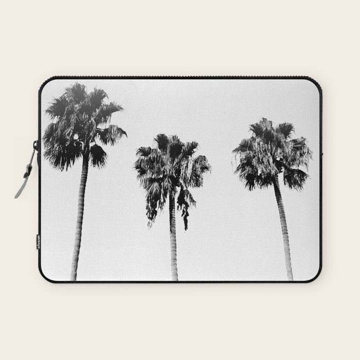 Black + White Palm Trees Laptop Sleeve Gallery Image 1