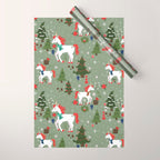 Christmas Winter Unicorn Pattern Wrapping Paper Gallery Image 1