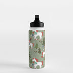 Christmas Winter Unicorn Pattern Water Bottle Gallery Image 3