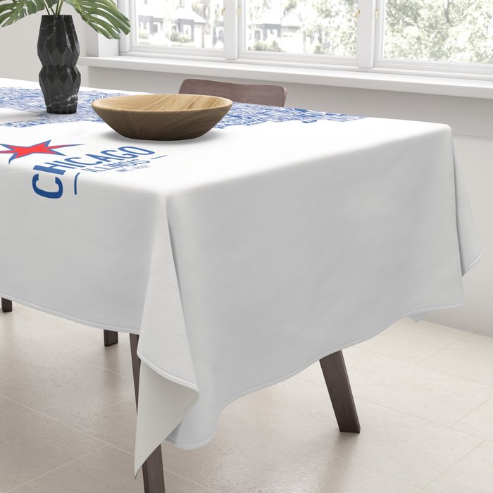 Chicago Neighborhood Map in Blue Tablecloth Gallery Image 3