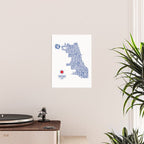 Chicago Neighborhood Map in Blue Poster Gallery Image 2