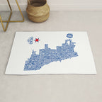 Chicago Neighborhood Map in Blue Rug Gallery Image 1