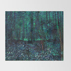 Vincent Van Gogh Trees & Underwood Teal Green Throw Blanket Gallery Image 2