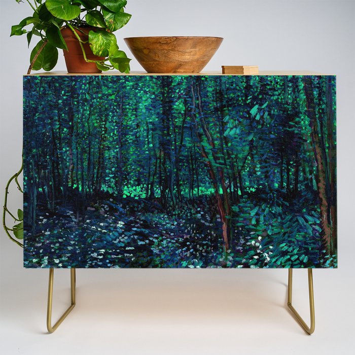 Vincent Van Gogh Trees & Underwood Teal Green Credenza Gallery Image 1