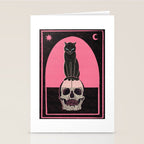 Black Cat on Skull Stationery Card Gallery Image 2