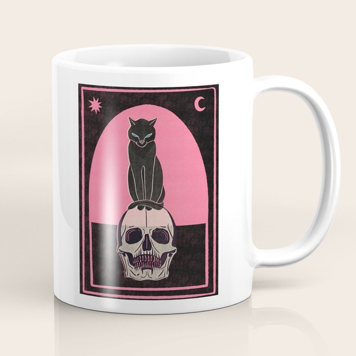 Black Cat on Skull Coffee Mug Gallery Image 1