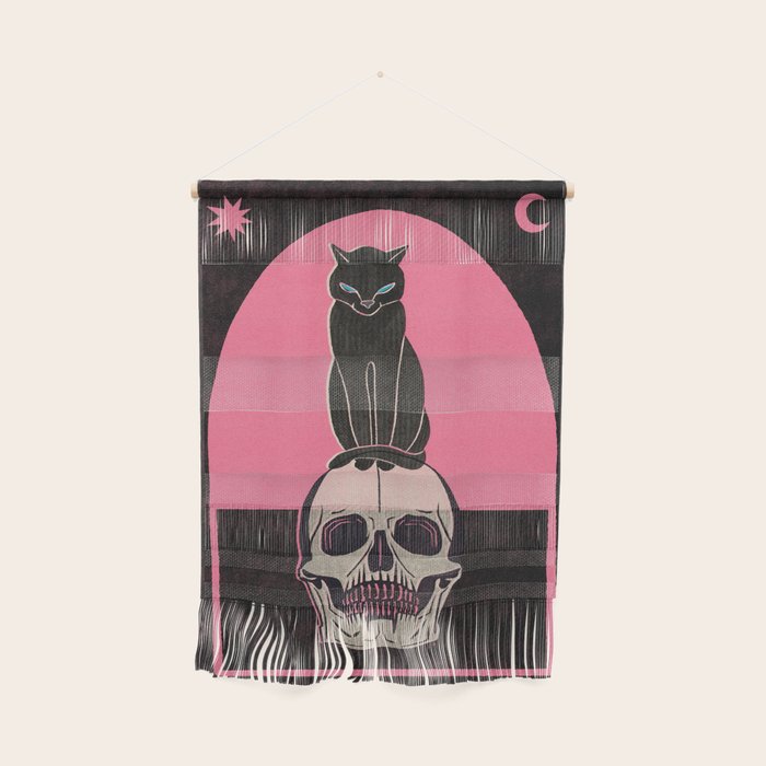 Black Cat on Skull Wall Hanging Gallery Image 1