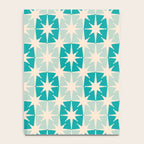 Mid Century Modern Atomic Stars Light Pastel Teal and Cream Retro Checkered Starburst Pattern Notebook Gallery Image 4