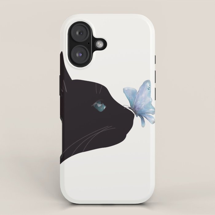 Cat and Butterfly iPhone Case Gallery Image 1