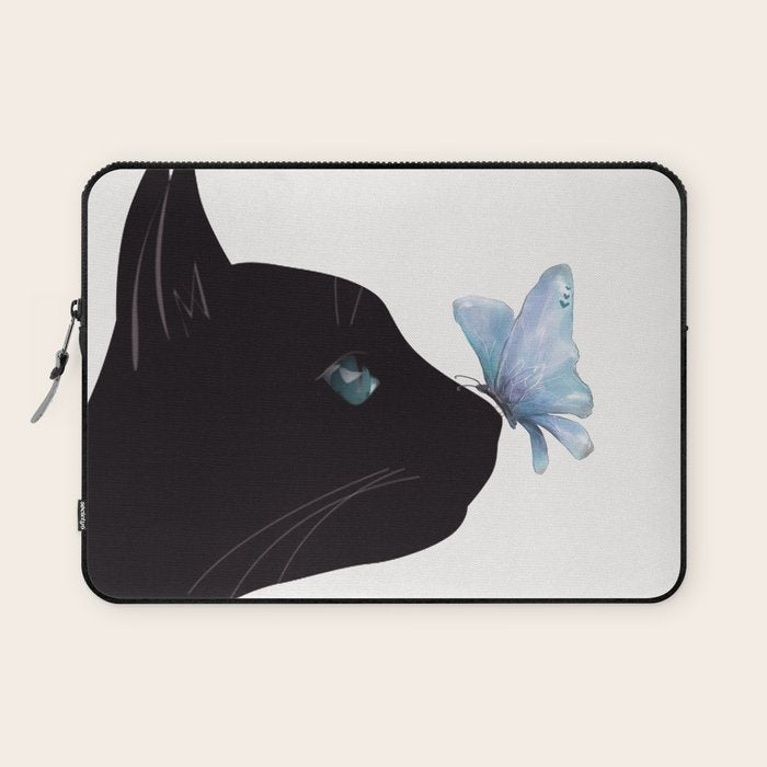Cat and Butterfly Laptop Sleeve Gallery Image 1