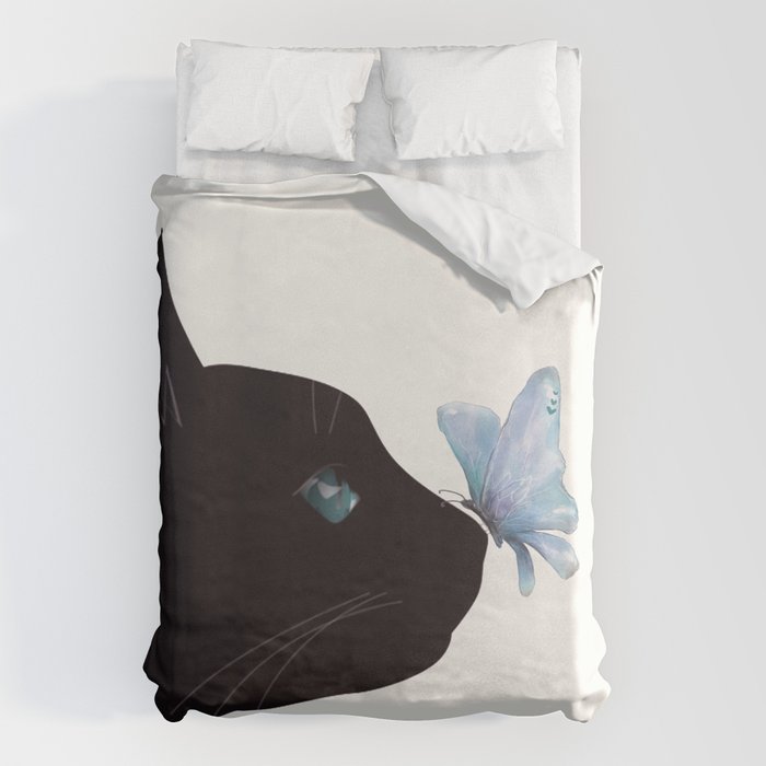 Cat and Butterfly Duvet Cover Gallery Image 6