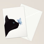 Cat and Butterfly Stationery Card Gallery Image 2