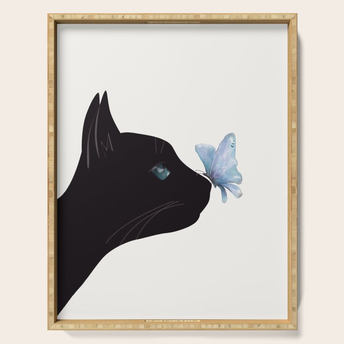 Cat and Butterfly Serving Tray Gallery Image 1