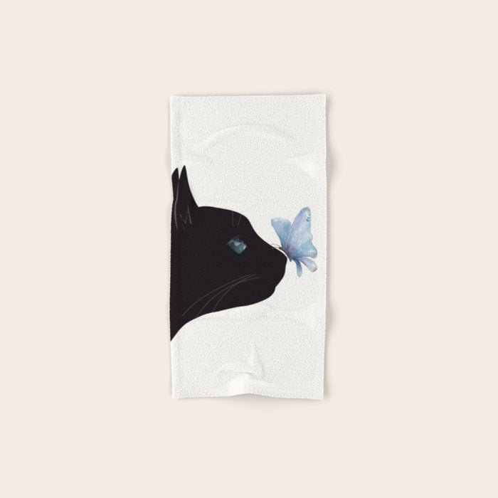 Cat and Butterfly Bath Towel Gallery Image 1