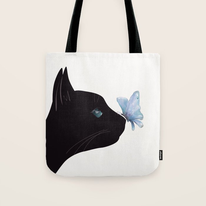 Cat and Butterfly Tote Bag Gallery Image 1