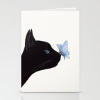 Cat and Butterfly Stationery Card Gallery Image 2