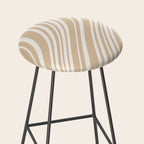 Wavy Stripes XLIII - Neutral Tan Stool Gallery Image 2