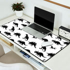 Black + White Dinosaurs Desk Mat Gallery Image 2