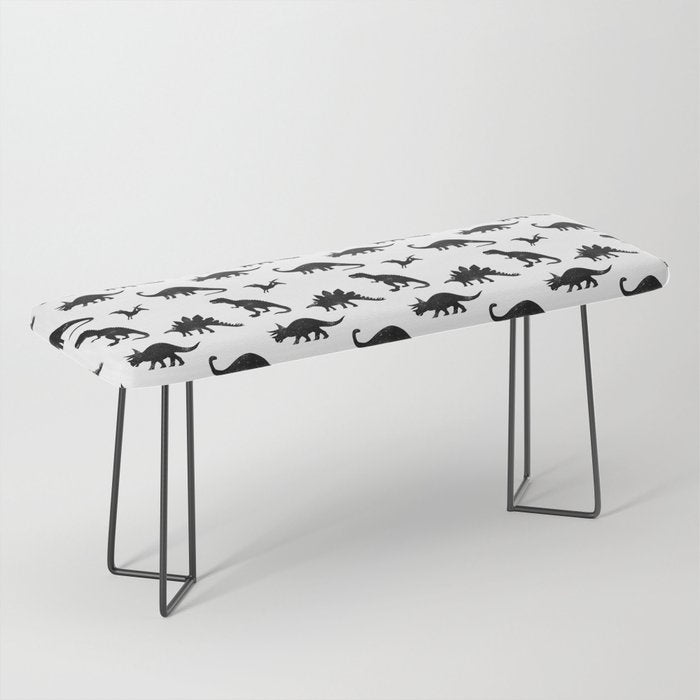 Black + White Dinosaurs Bench Gallery Image 1