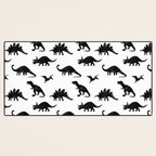 Black + White Dinosaurs Desk Mat Gallery Image 3