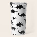 Black + White Dinosaurs Travel Mug Gallery Image 3