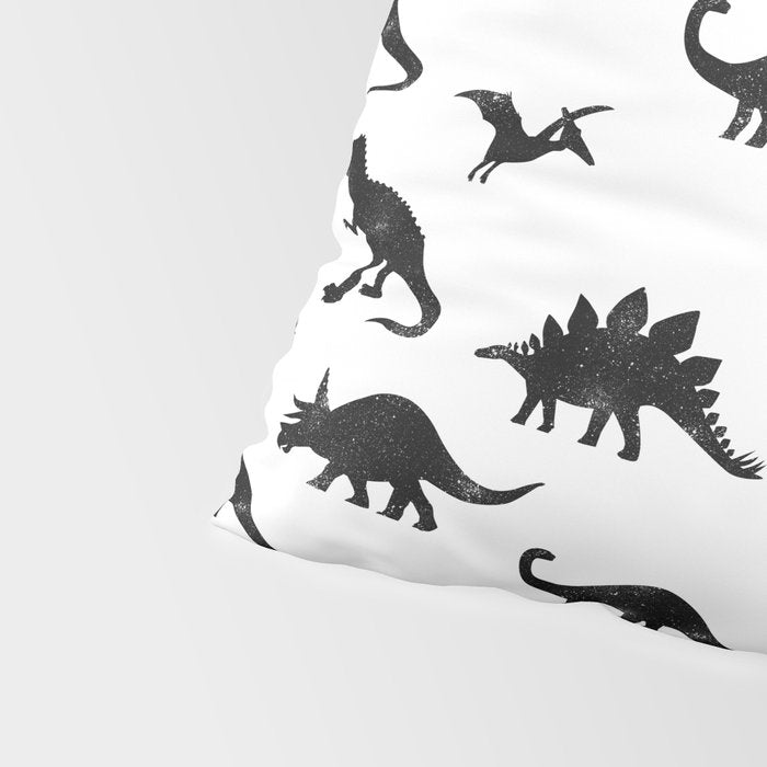 Black + White Dinosaurs Pillow Sham Gallery Image 4