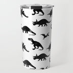 Black + White Dinosaurs Travel Mug Gallery Image 1