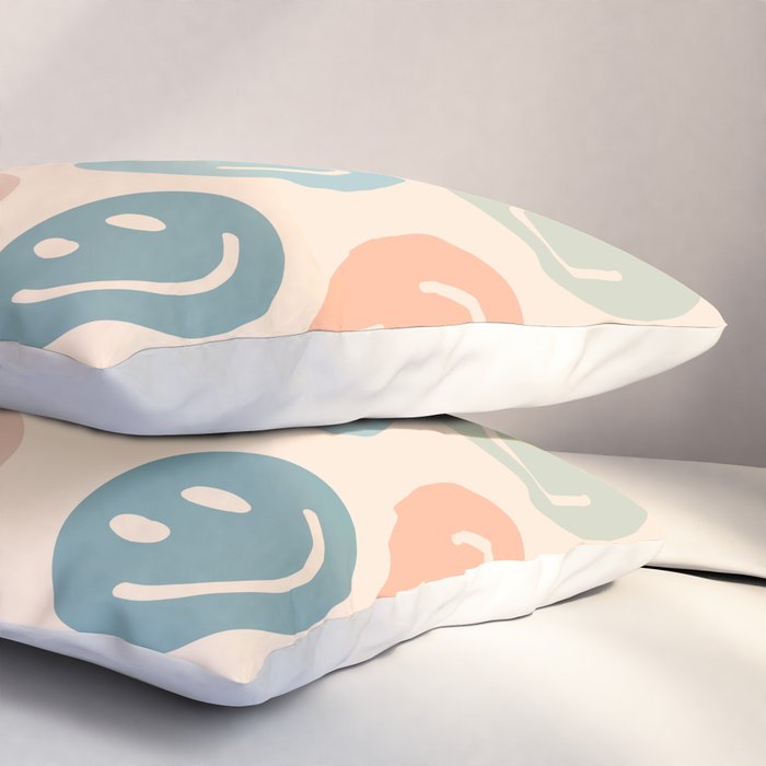 Colorful Smiley Faces Beige Pattern Pillow Sham Gallery Image 3