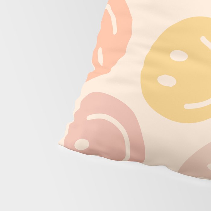 Colorful Smiley Faces Beige Pattern Pillow Sham Gallery Image 4