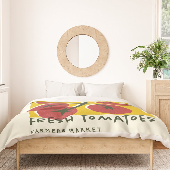 Fresh Tomatoes, Farmers Market Duvet Cover Gallery Image 3